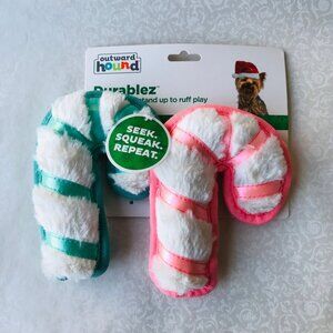 Outward Hound 2-Pack Durablez Squeaky Pink /Green Dog Pet Toy New